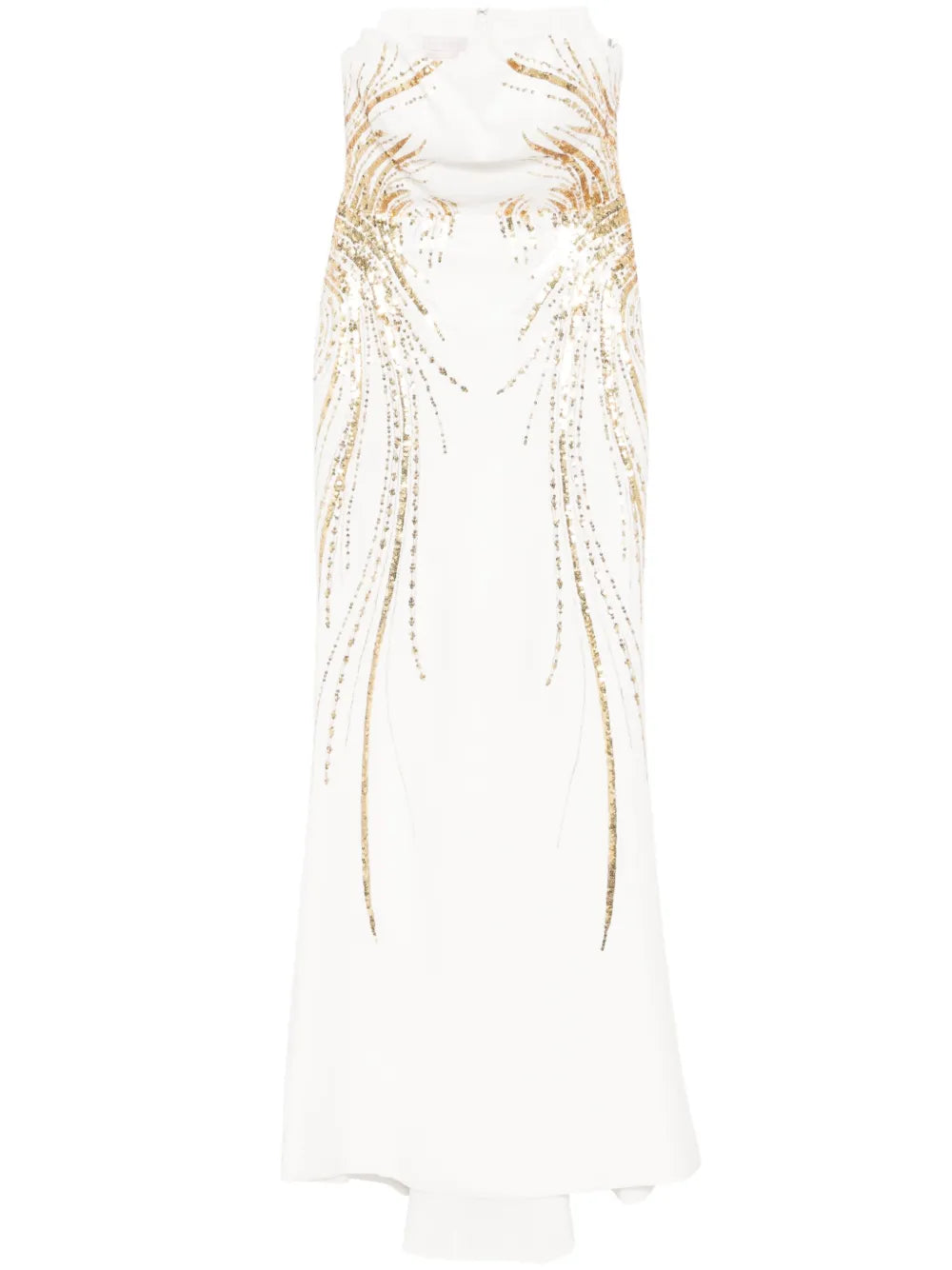 Bead-Embellished Crepe Dress
