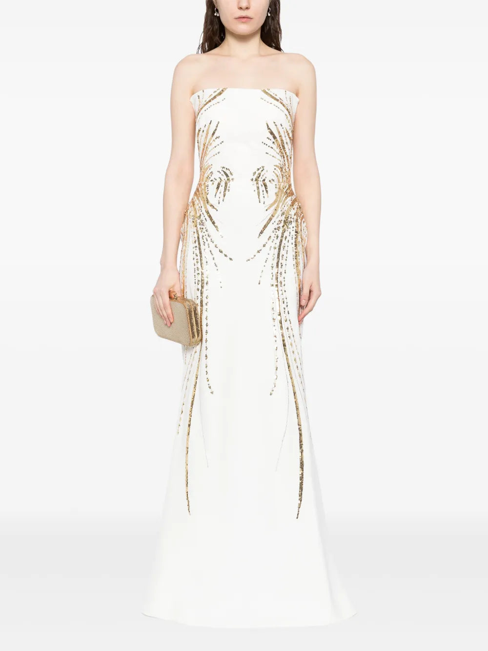 Bead-Embellished Crepe Dress