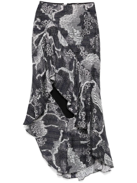 Asymmetrical Tweed Skirt