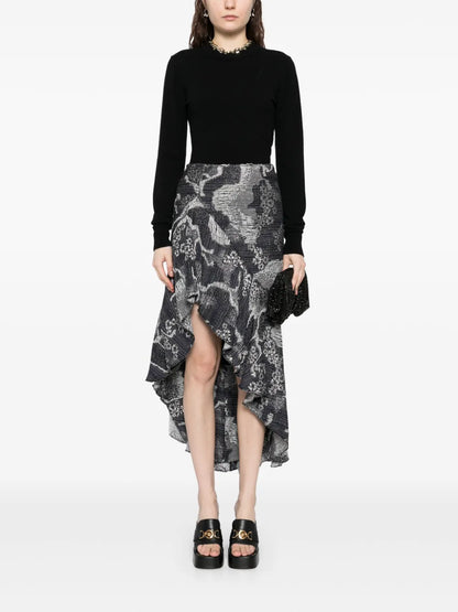 Asymmetrical Tweed Skirt