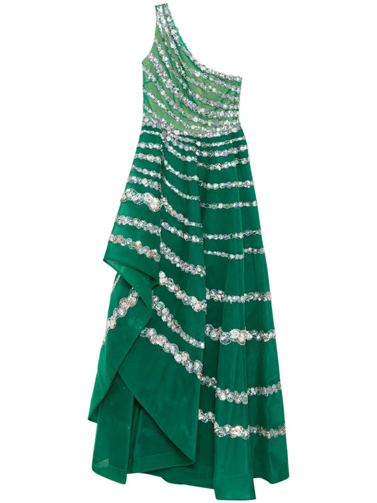 Bead-Embellished Asymmetric Dress