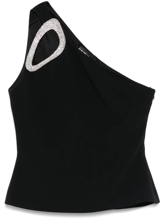 Crystal-Embellished One-Shoulder Top