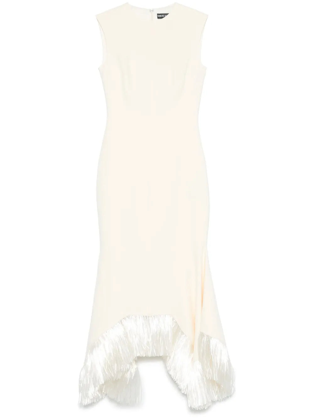 Raffia Fringe-Trim Maxi Dress