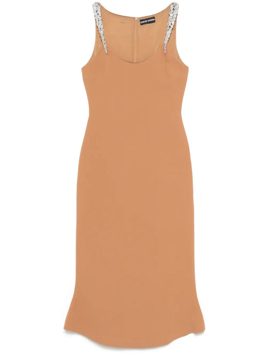 Crystal-Embellished Midi Dress