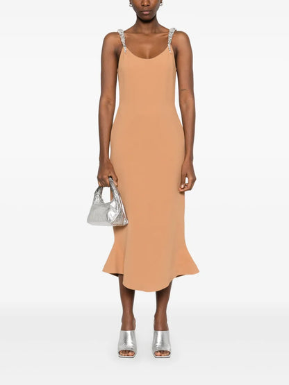 Crystal-Embellished Midi Dress