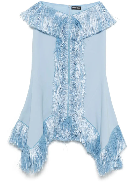 Fringe-Trim Midi Skirt