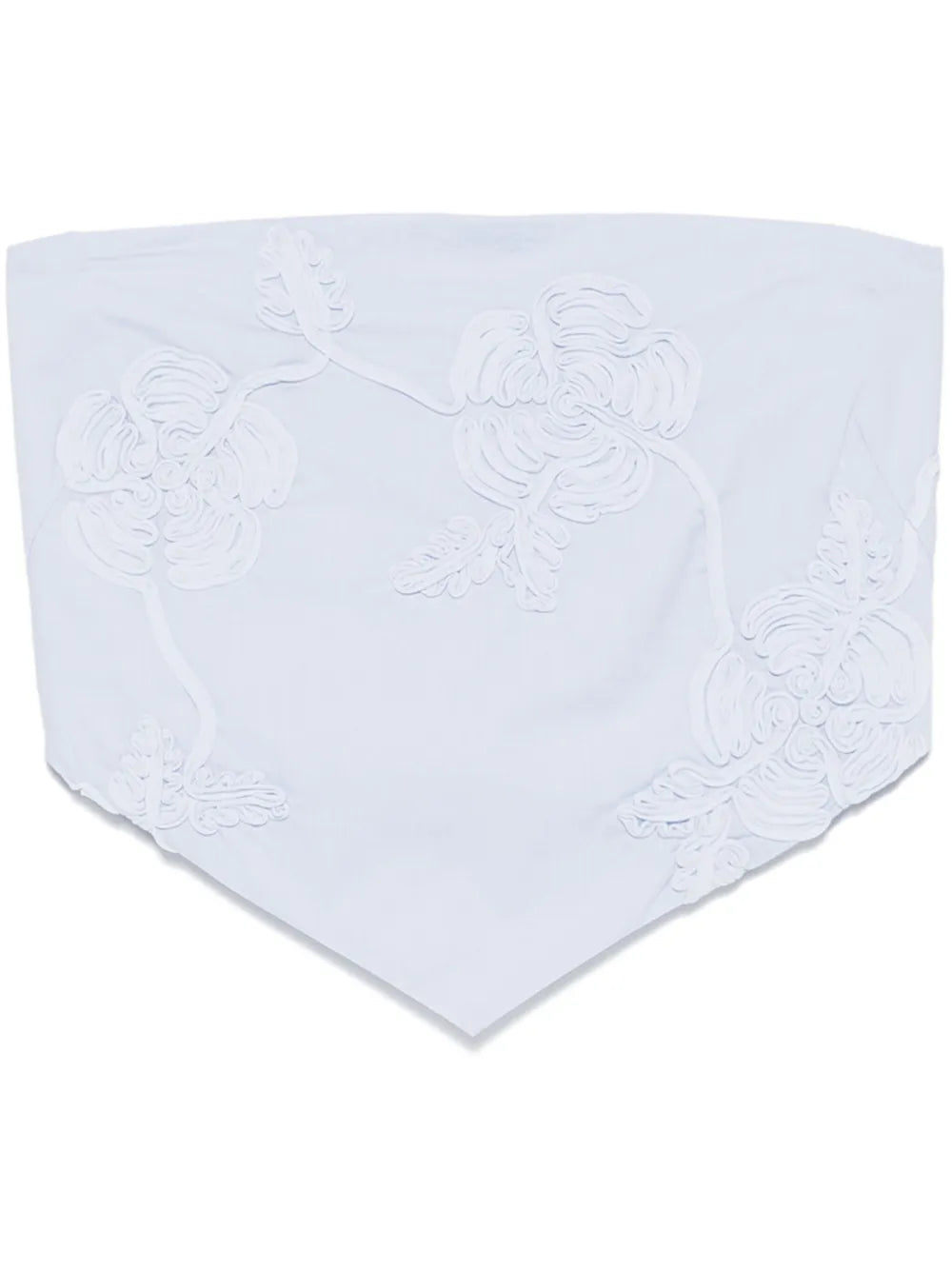 Floral-Appliqué Scarf Top