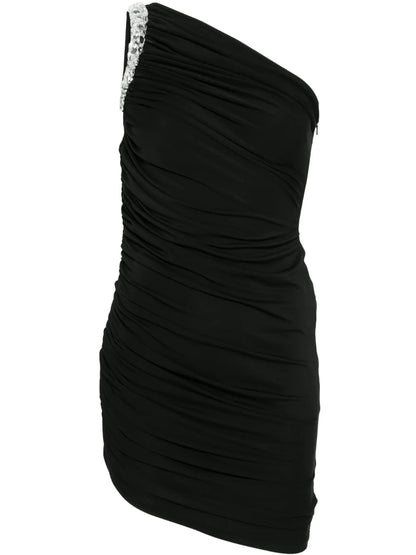 Crystal-Claw Draped Mini Dress