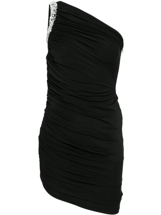 Crystal-Claw Draped Mini Dress