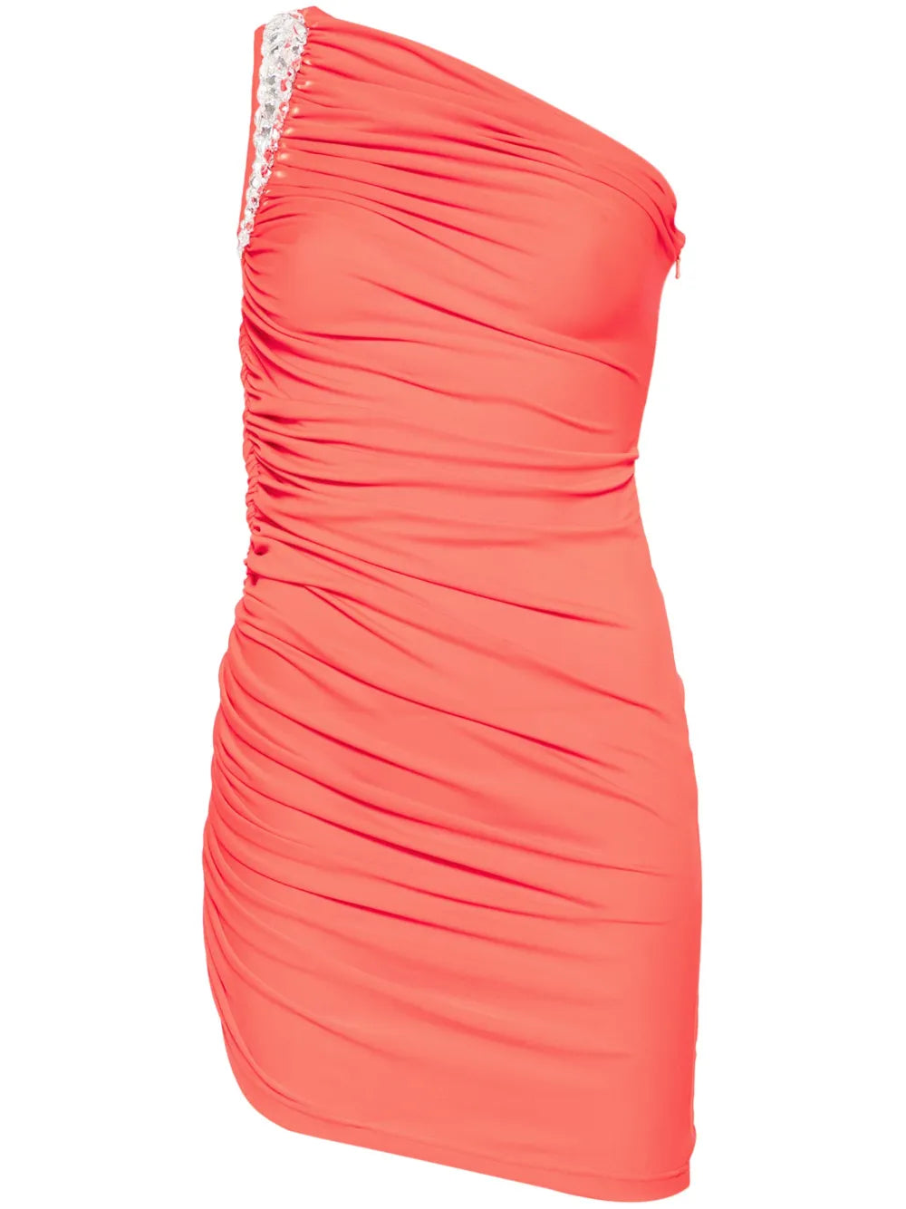 Crystal-Claw Draped Mini Dress