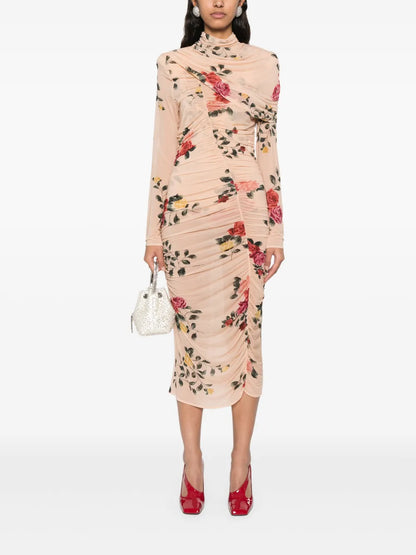 Floral-Print Midi Dress