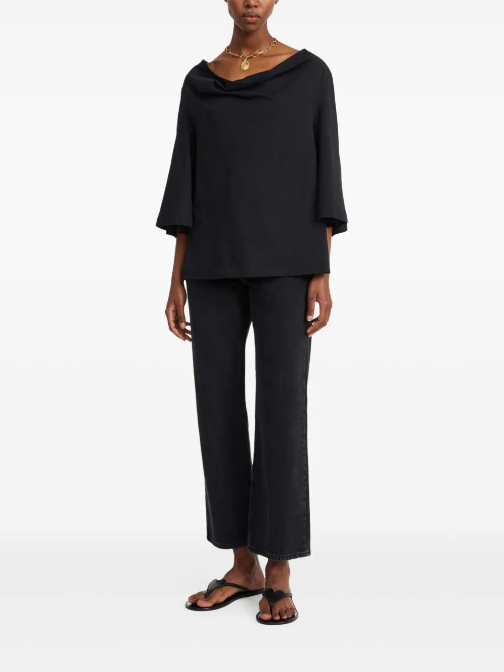 Draped-Neck T-Shirt