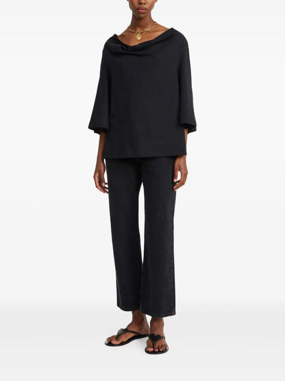 Draped-Neck T-Shirt