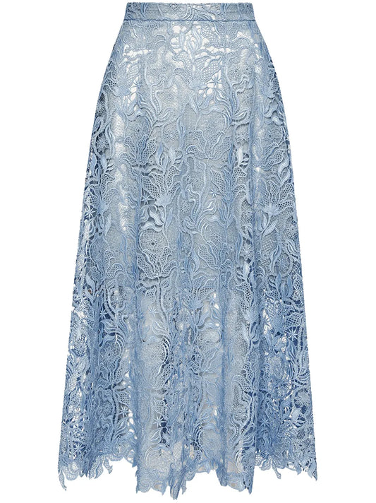 Bellflower Guipure Midi Skirt