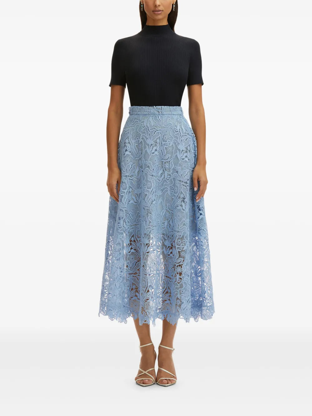Bellflower Guipure Midi Skirt