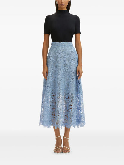 Bellflower Guipure Midi Skirt