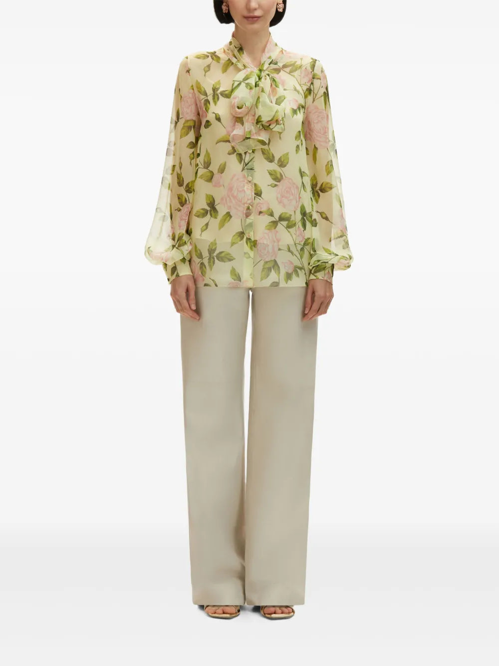 English Rose Silk Chiffon Blouse