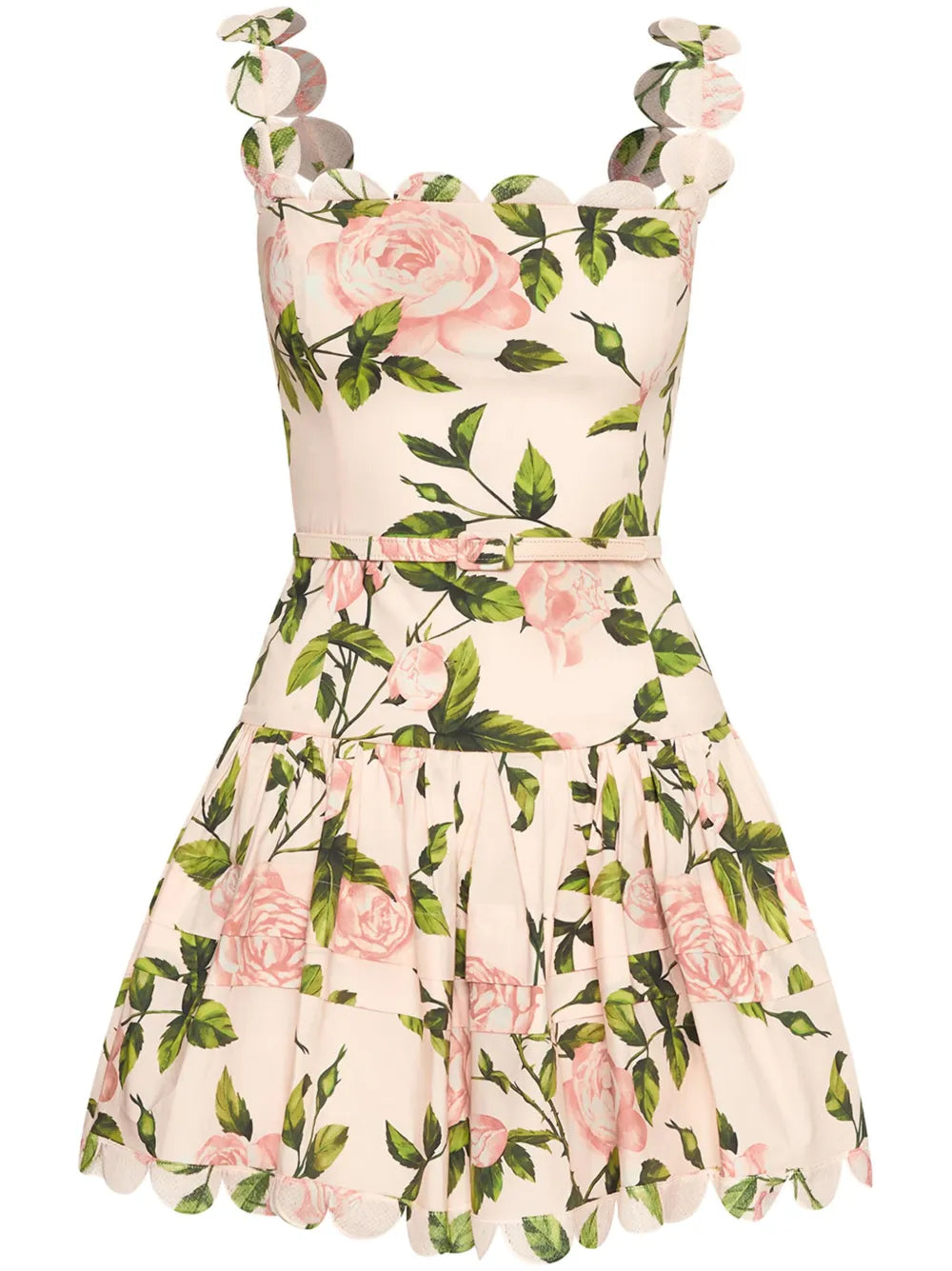 Rose-Print Poplin Mini Dress