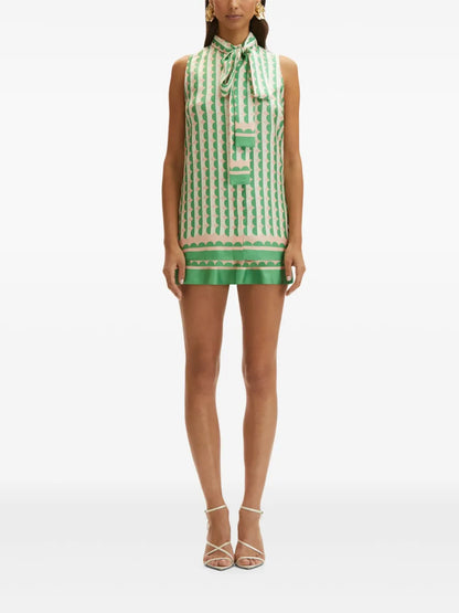 Geometric-Print Blouse