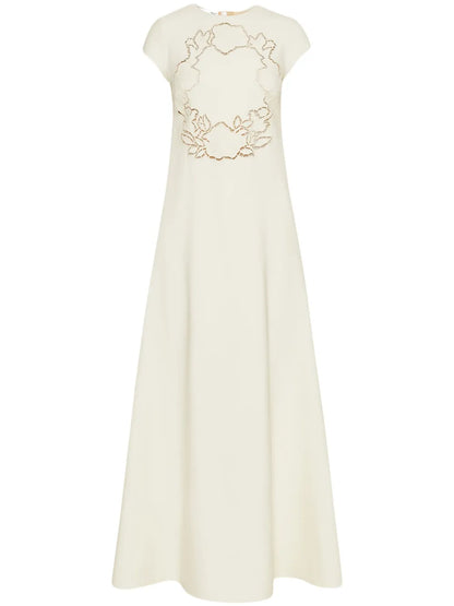 Rose-Motif Cut-Out Maxi Dress