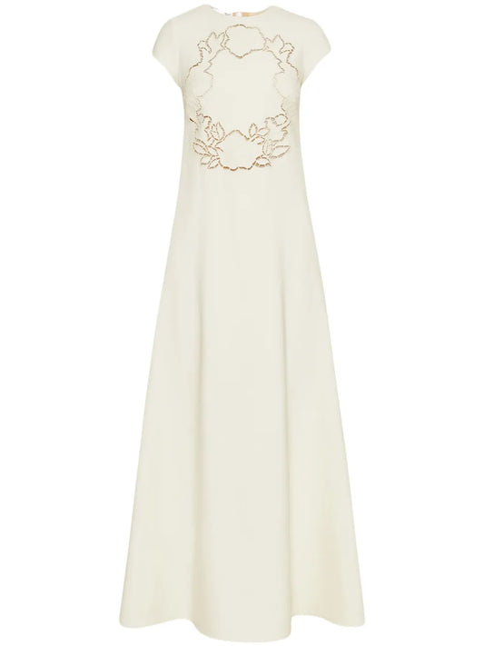 Rose-Motif Cut-Out Maxi Dress