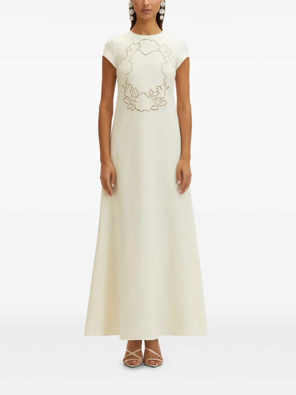Rose-Motif Cut-Out Maxi Dress