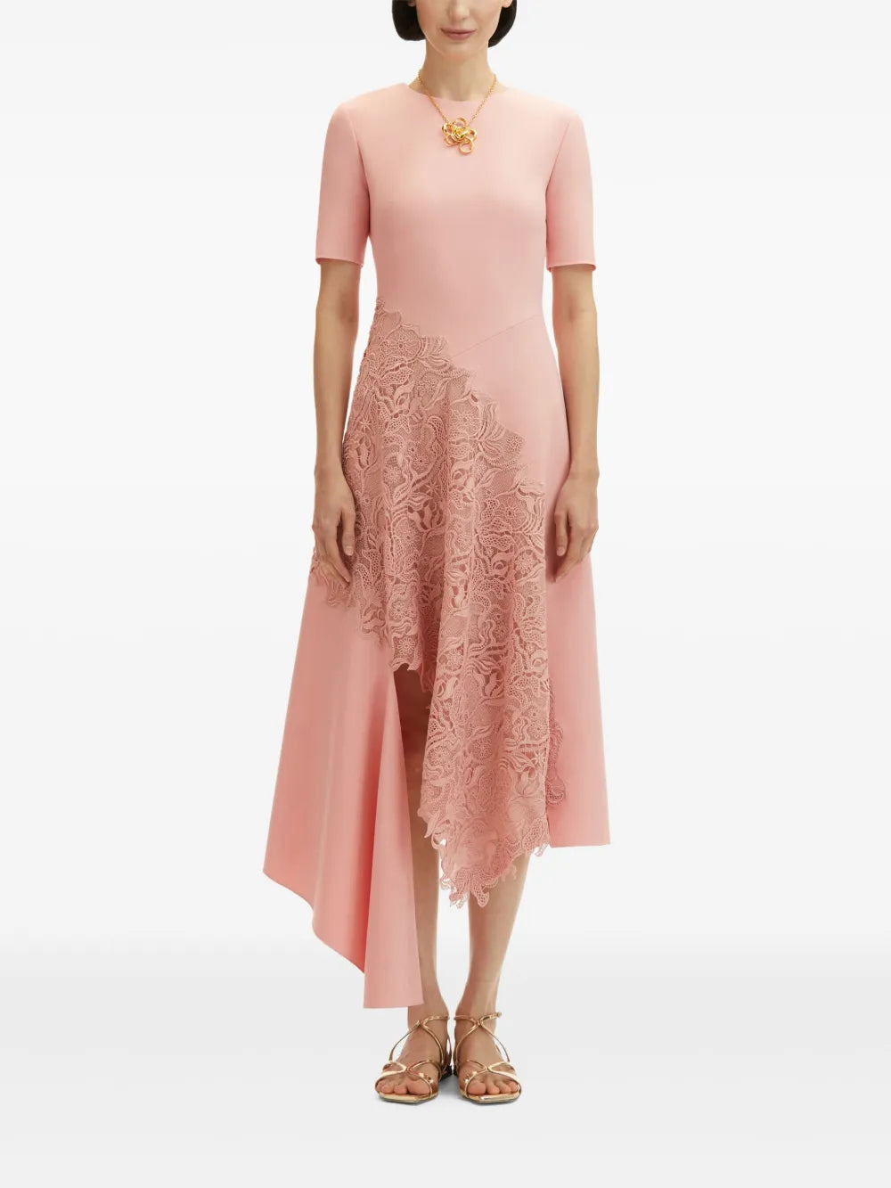 Guipure-Lace Midi Dress