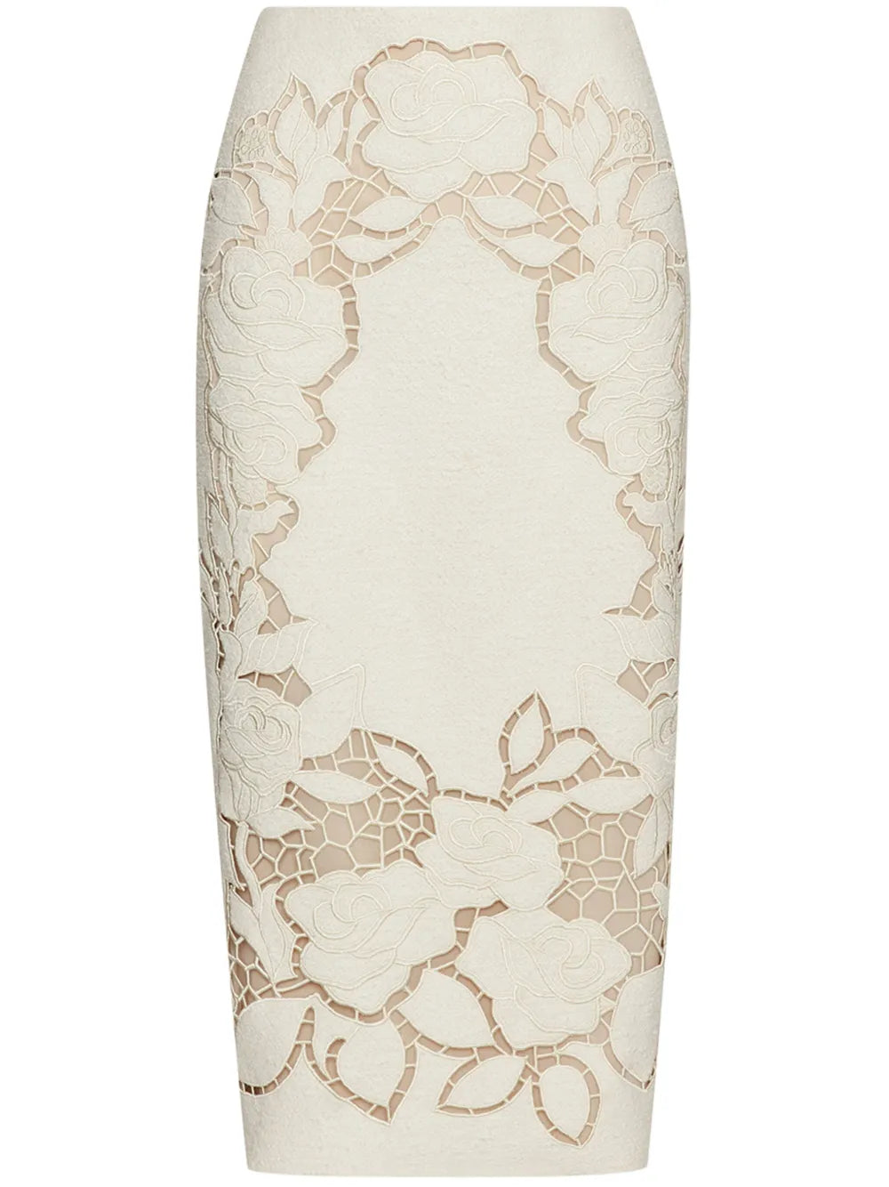 Rose Cut-Out Tweed Skirt