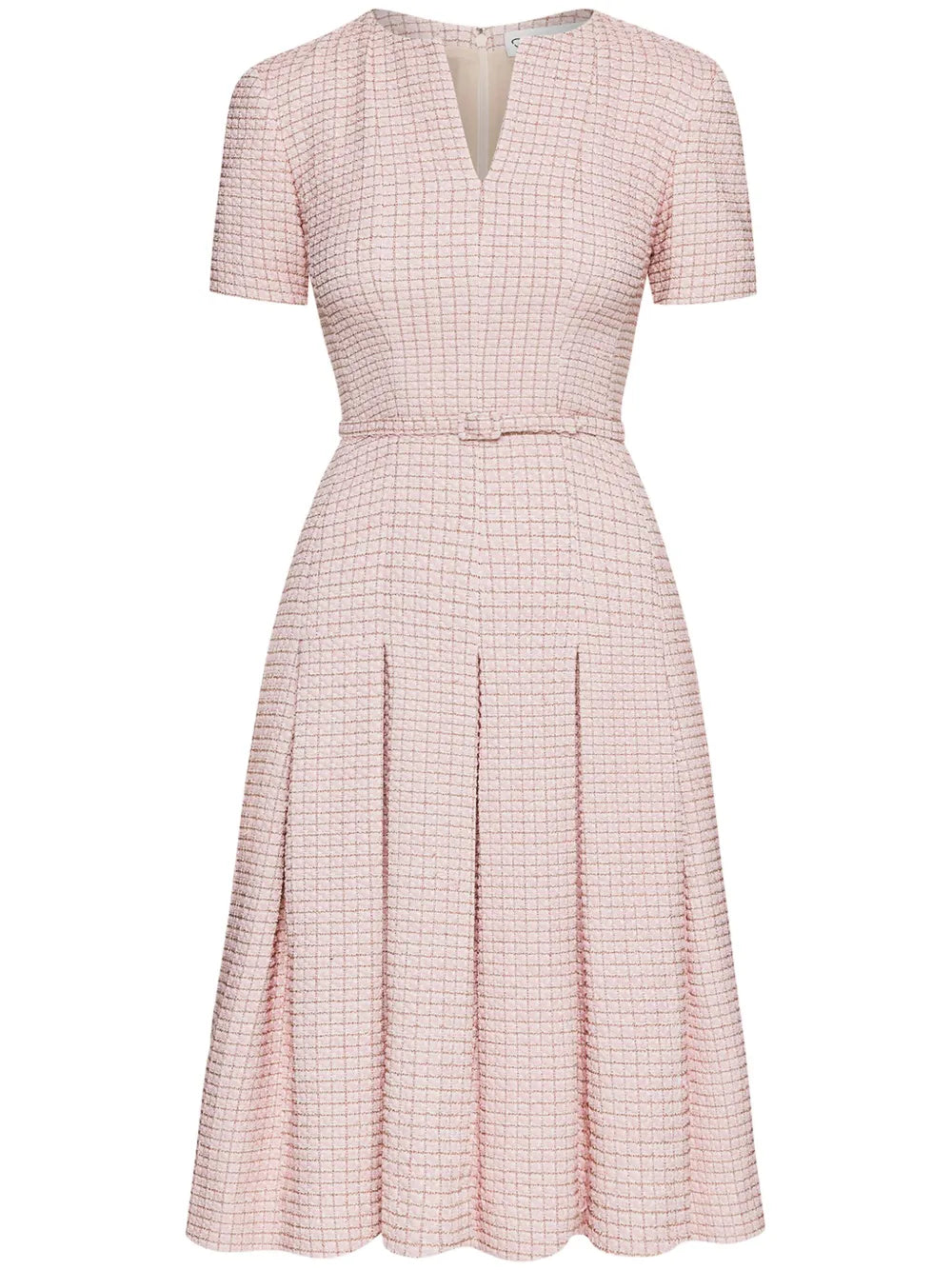 Checked Tweed Midi Dress