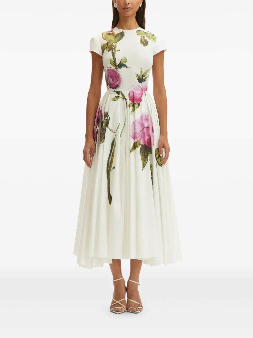 Rose-Print Poplin Maxi Dress