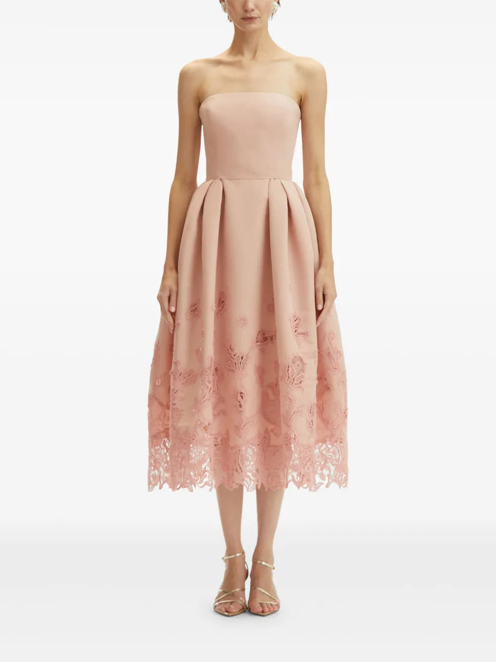 Guipure-Lace Midi Dress