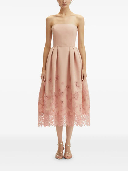 Guipure-Lace Midi Dress