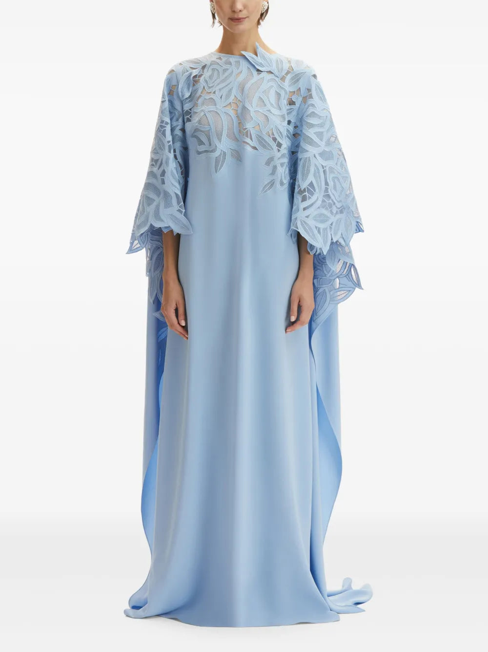 Rose-Motif Cut-Out Kaftan Dress