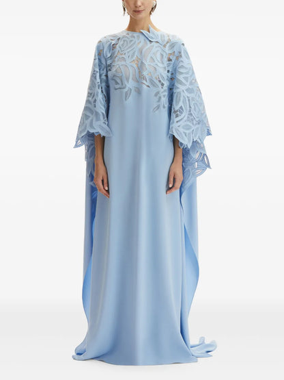Rose-Motif Cut-Out Kaftan Dress