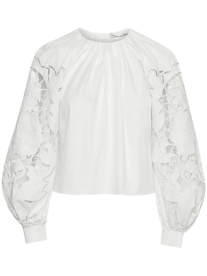 English Rose Cut-Out Poplin Blouse