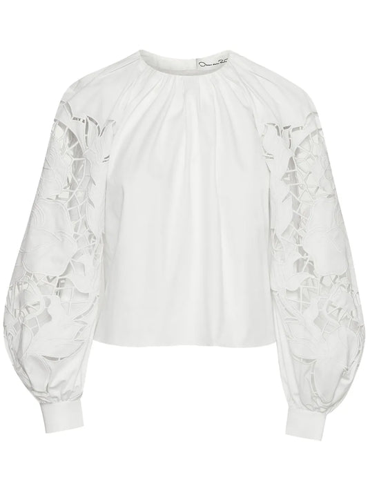 English Rose Cut-Out Poplin Blouse