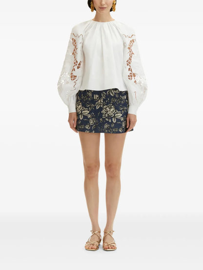 English Rose Cut-Out Poplin Blouse