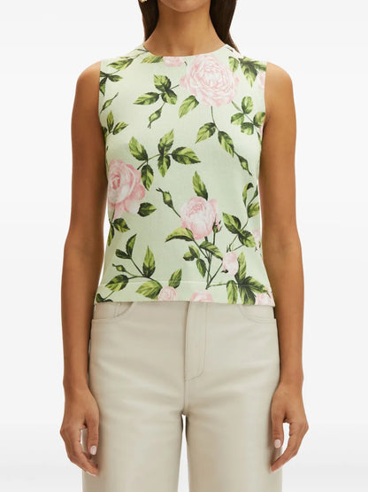 Rose-Print Top