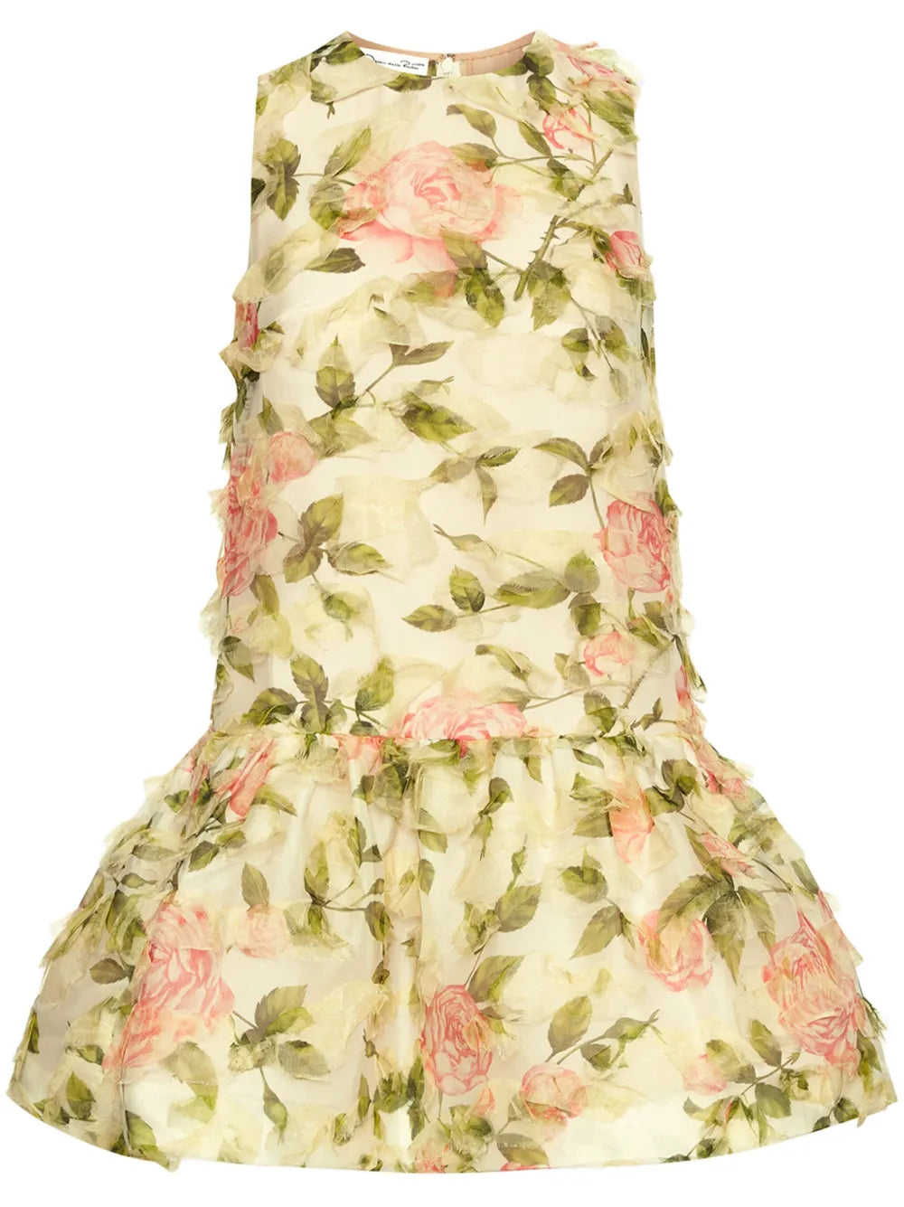 Rose-Print Fil-Coupé Mini Dress