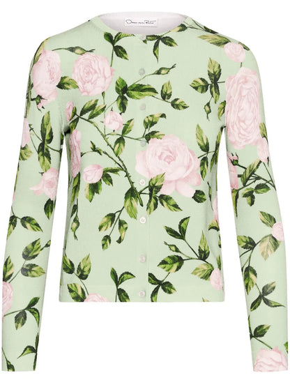 English Rose Print Cardigan