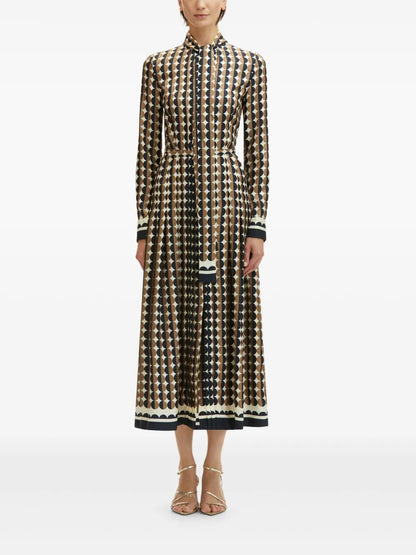 Geometric Pattern Shirt Dress