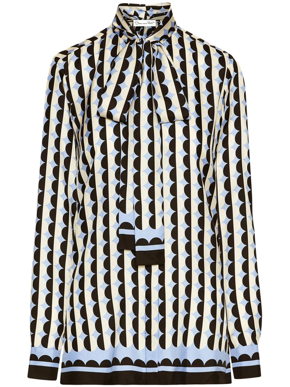 Geometric Circle Silk Twill Blouse