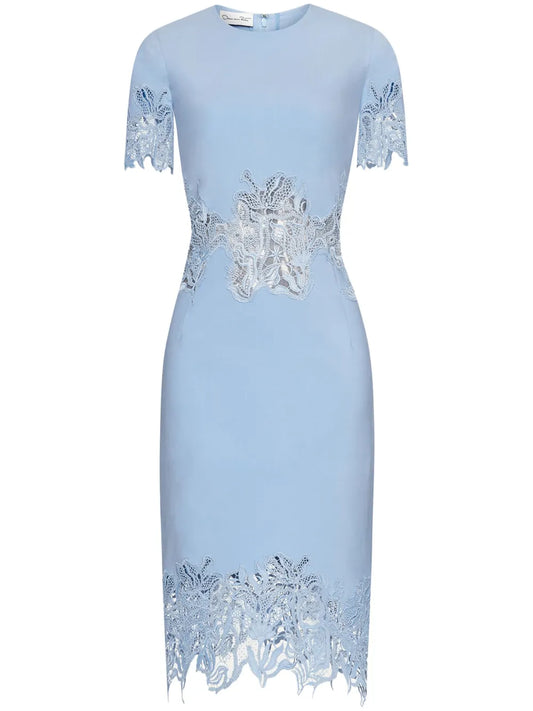 Guipure-Lace Pencil Midi Dress