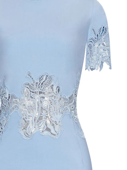 Guipure-Lace Pencil Midi Dress