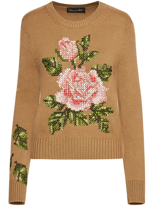 English Rose Embroidered Jumper