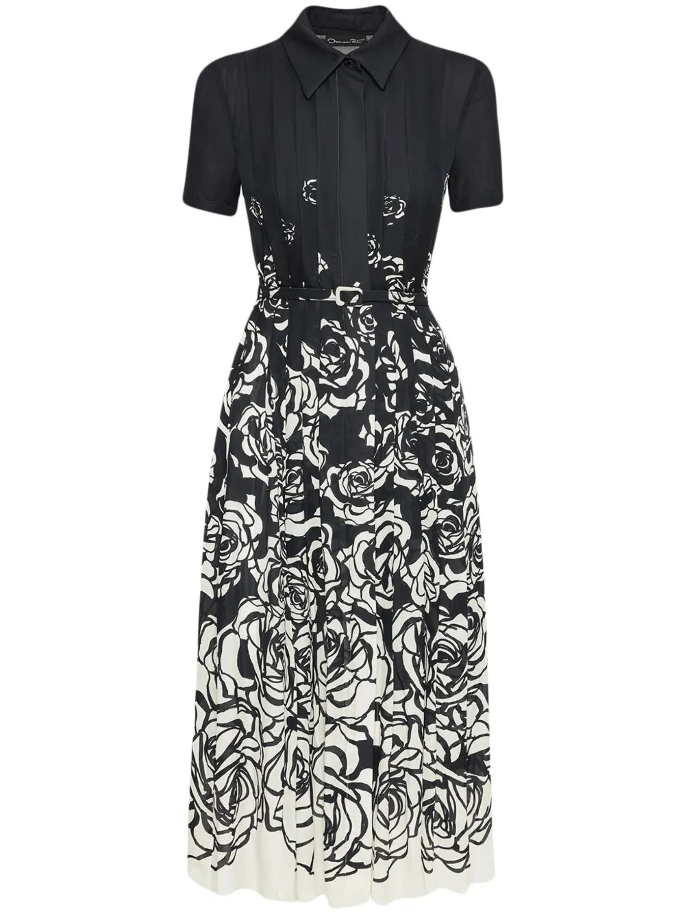 Rose-Print Midi Dress