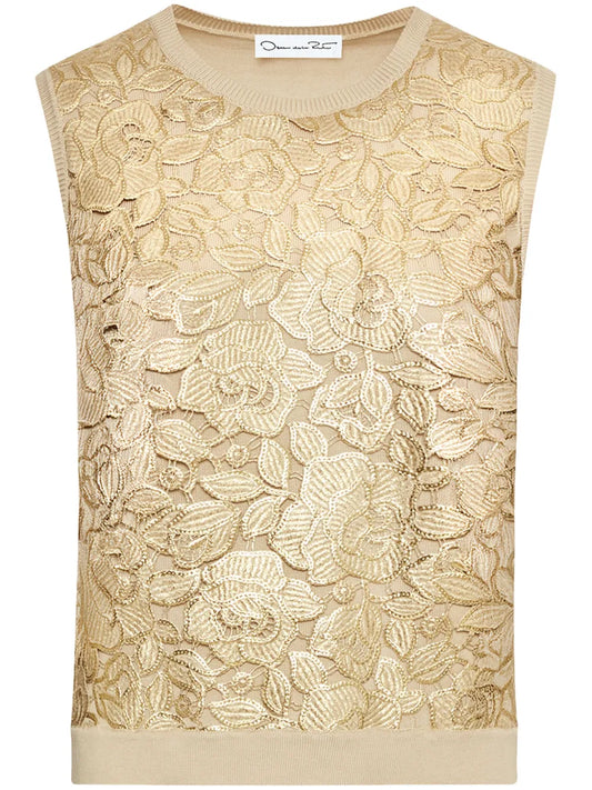 Gold Foil English Rose Tank Top