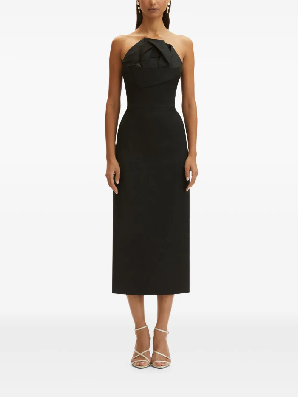 Rose-Motif Midi Dress