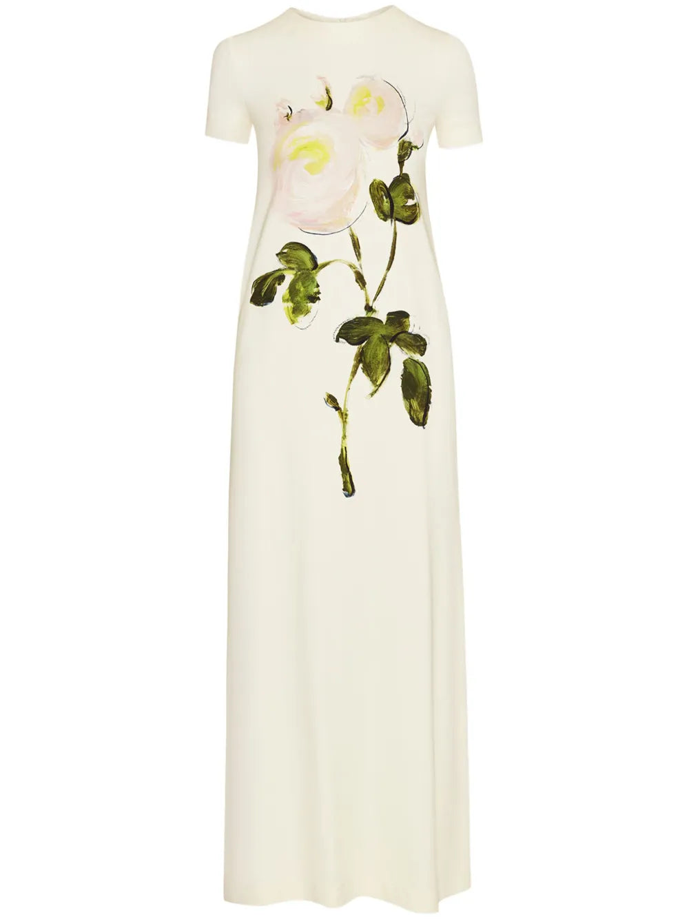 Rose-Print Jersey Maxi Dress