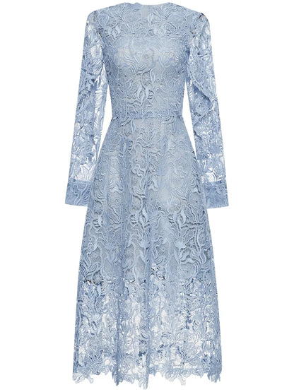 Guipure-Lace Midi Dress